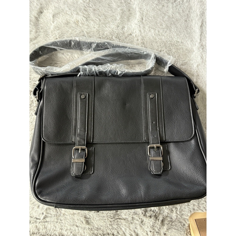 Aldo computer Carry Case Black Leather with Strap